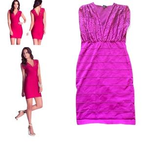 XOXO fushia Lace Bodycon dress size medium